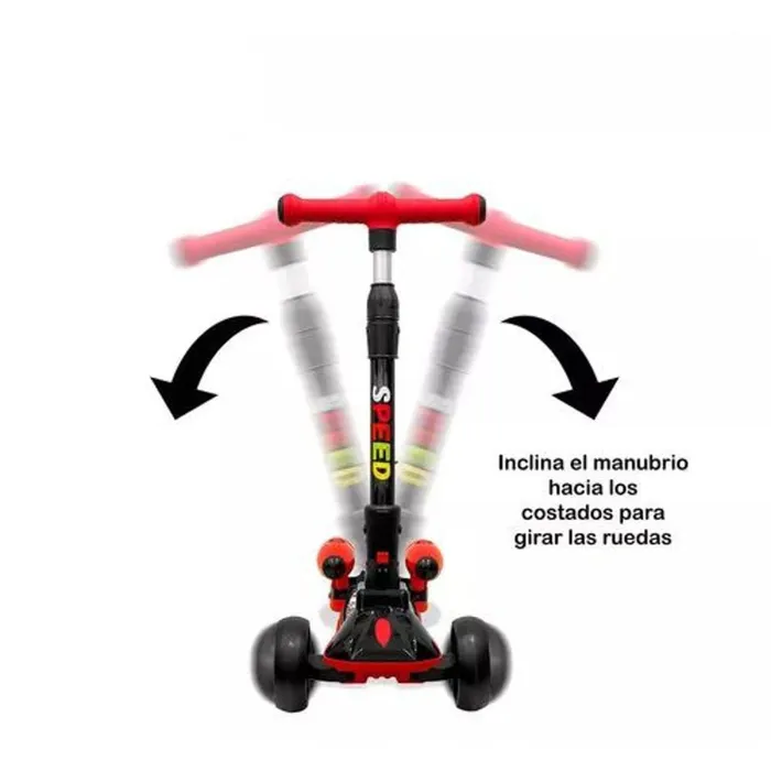 Patineta para Niño Scooter con Humo color Rojo