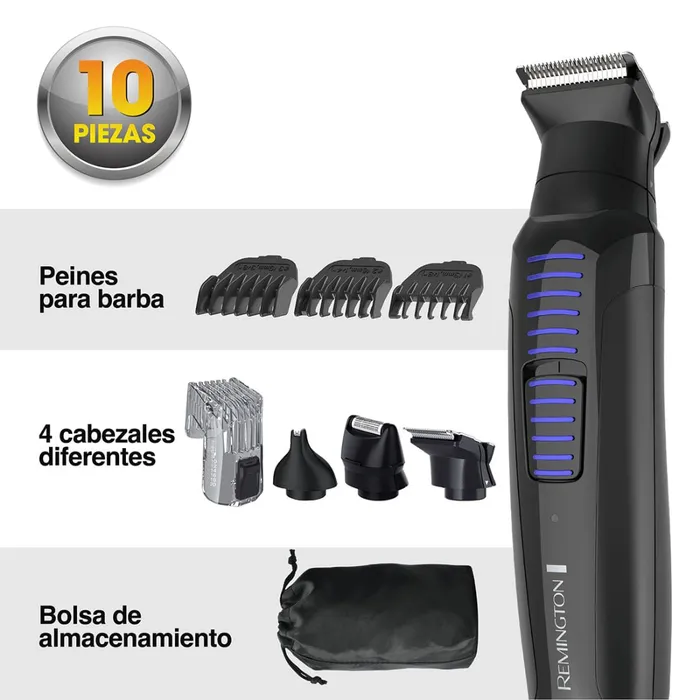 Maquina Cortadora Remington Recargable Kit Todo en 1-10 Piezas