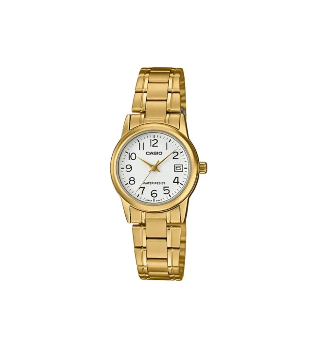 Reloj Casio Para Mujer Acero Dorado Original Ltp-v002g-7budf