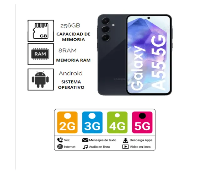 Celular Samsung Galaxy A55 5G 256 Gb 8 Ram Negro