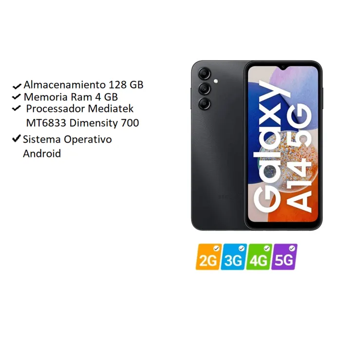 Celular Galaxy A14 128GB 4RAM 4G negro