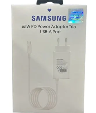 Cargador Samsung 65W Carga rapida Tipo C Blanco