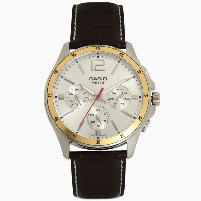 Reloj Casio Para Hombre Cuero Original Mtp-1374l-7avdf