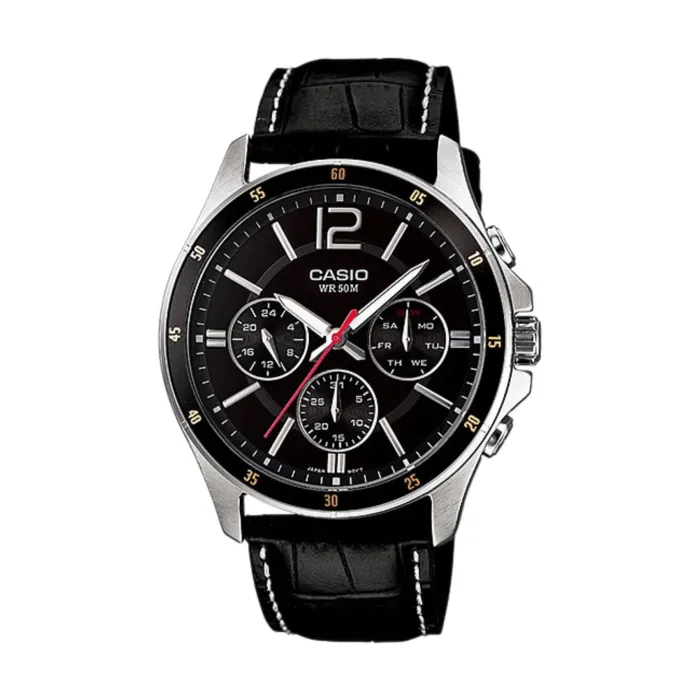 Reloj Casio Para Hombre Cuero Original Mtp-1374l-1avdf