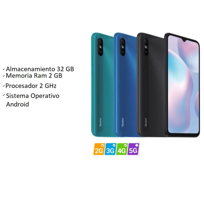 Celular Redmi 9AT NFC 32GB 2 RAM verde