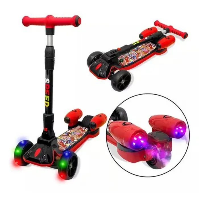 Patineta para Niño Scooter con Humo color Rojo