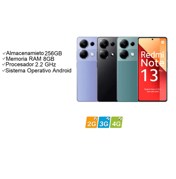 Celular Redmi Note 13 Pro 256GB 8GB 4G Negro