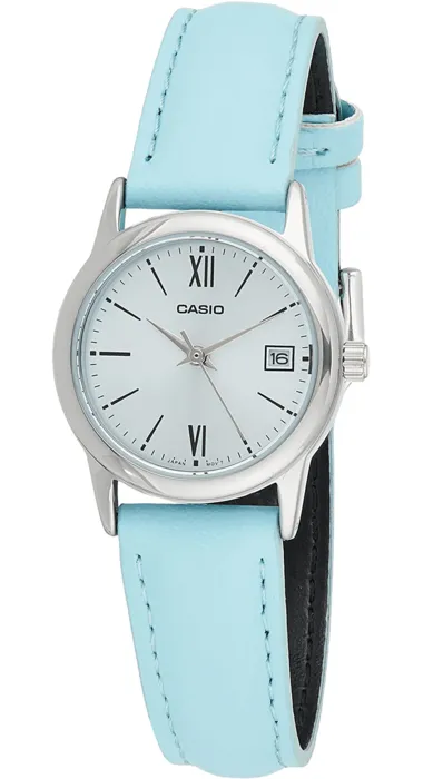 Reloj Casio Ltp-v002l-2b3udf Mujer Cuero Original