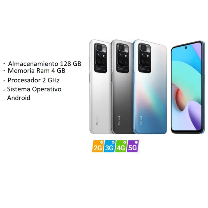 Celular RedmiI 10 2022 128GB 4 RAM gris