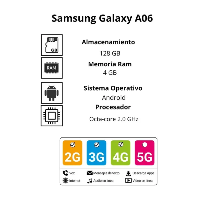 Celular Samsung Galaxy A06 4+128GB Azul