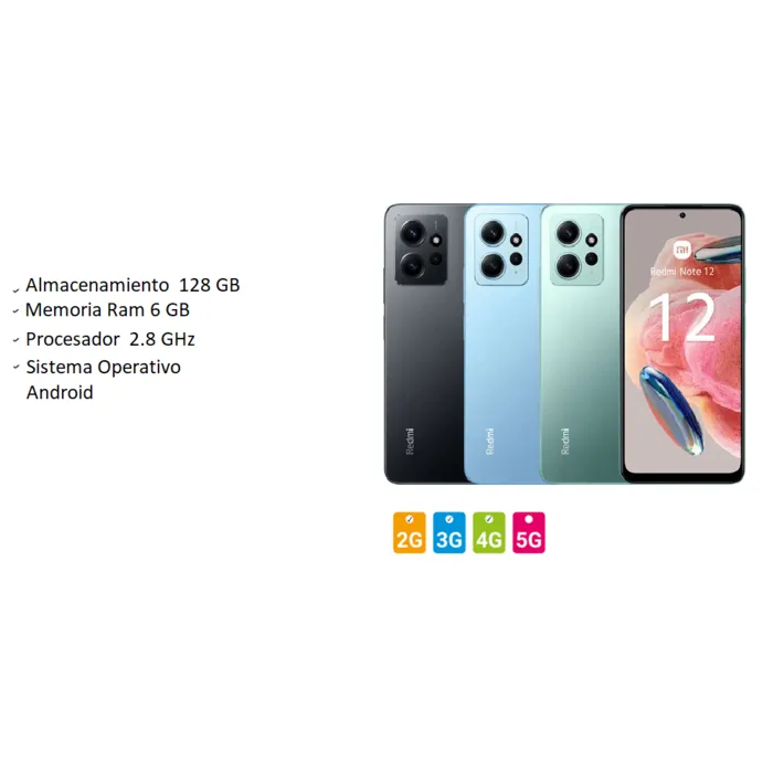 Celular Xiaomi Note 12 128GB 6RAM 4G Negro