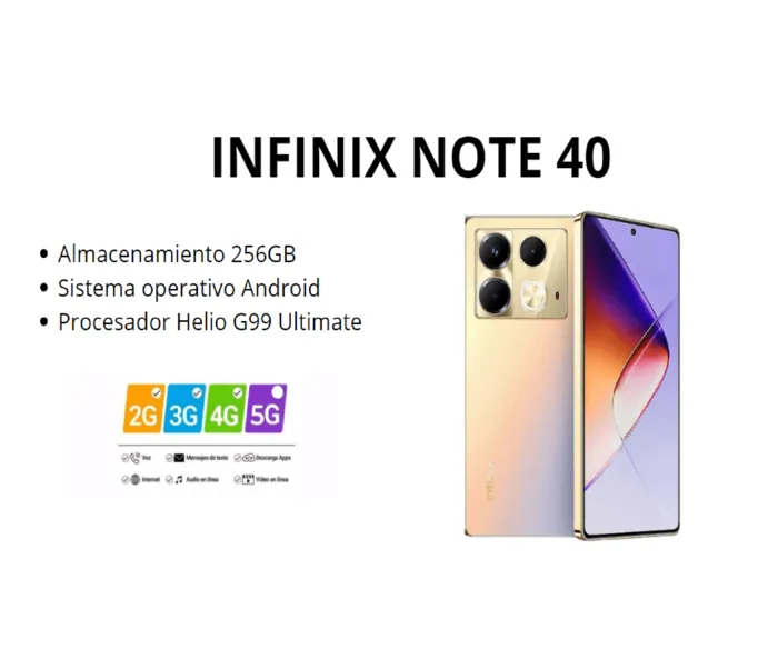 Celular Infinix Note 40 256 Gb 16 Ram Titan Gold