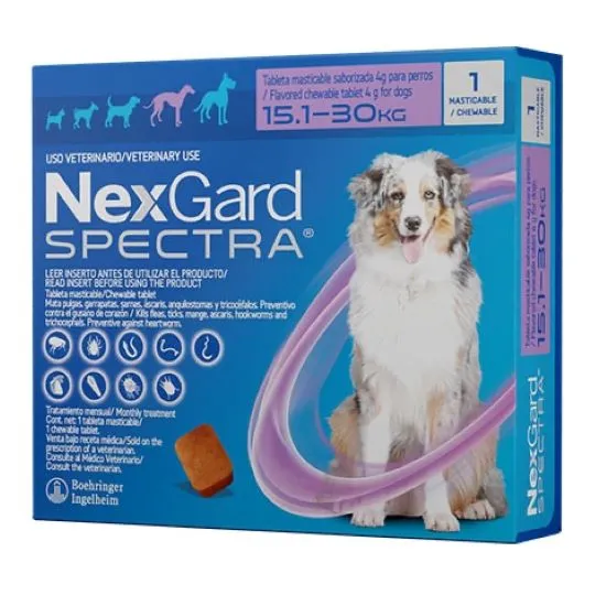 Antipulgas Para Perros Nexgard Spectra De 15 A 30 Kg