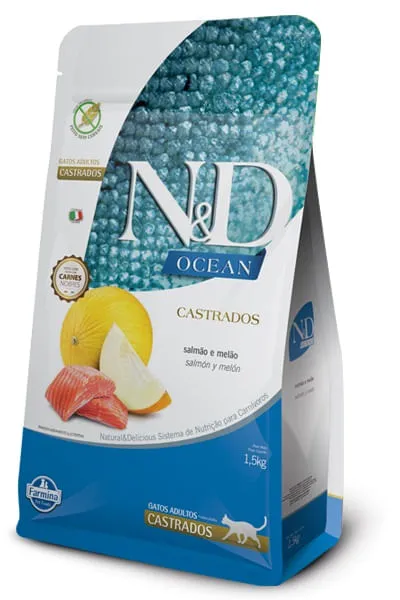 Comida Para Gato N&D Ocean Adult Castrado Salmao 1,5 Kg