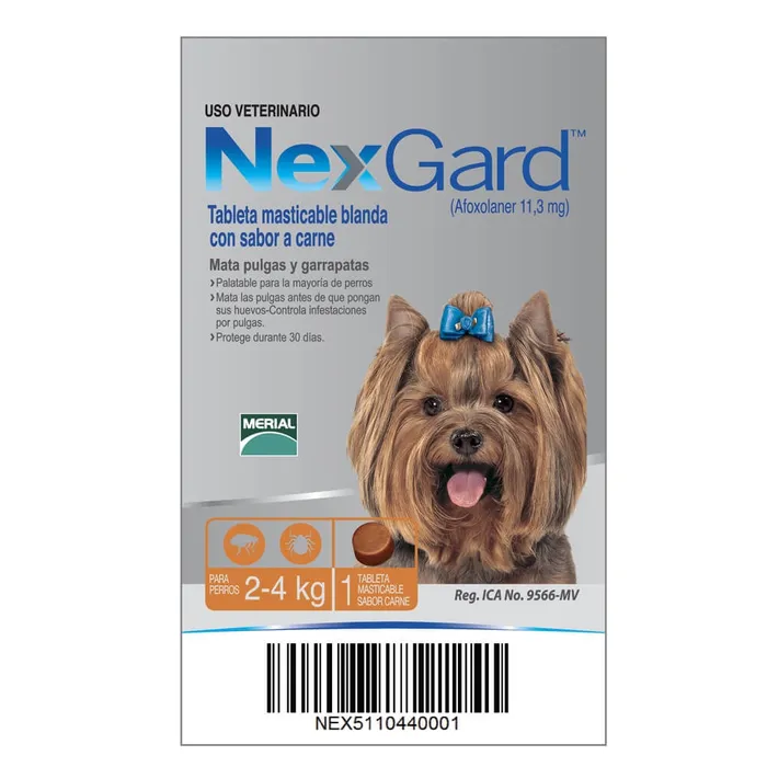 Antipulgas Para Perros Nexgard Chewable De 2 A 4 Kg