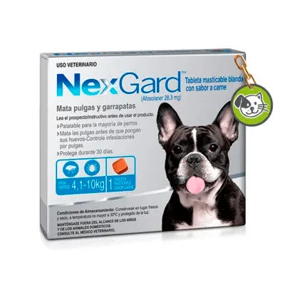 Antipulgas Para Perros Nexgard Chewable De 4.1 A 10 Kg