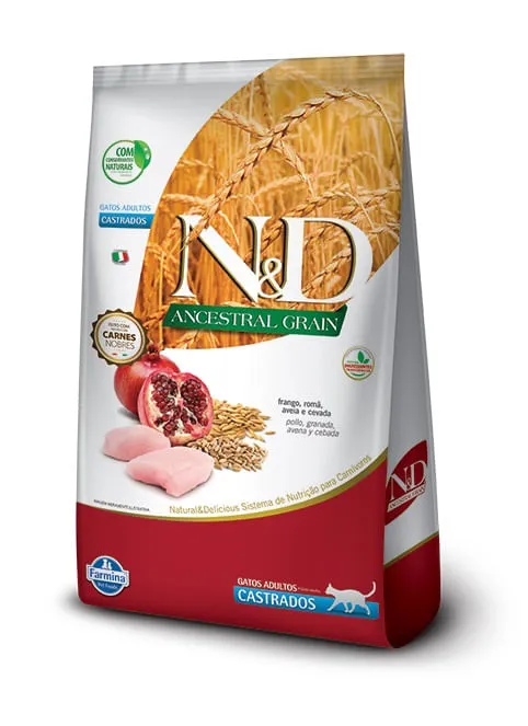 Comida Para Gato N&D Ancestral Frango Adulto Castrado 7,5 Kg