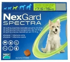 Antipulgas Para Perros Nexgard Spectra De 7.5 A 15 Kg