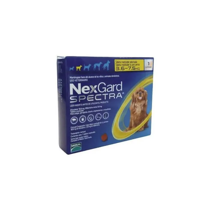 Antipulgas Para Perros Nexgard Spectra De 3.5 A 7.5 Kg