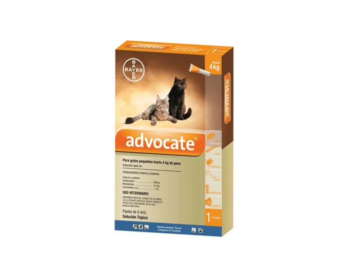 Antiparasitario Para Gatos Bayer Advocate 0.4 Ml Para gatos de hasta 4 Kg