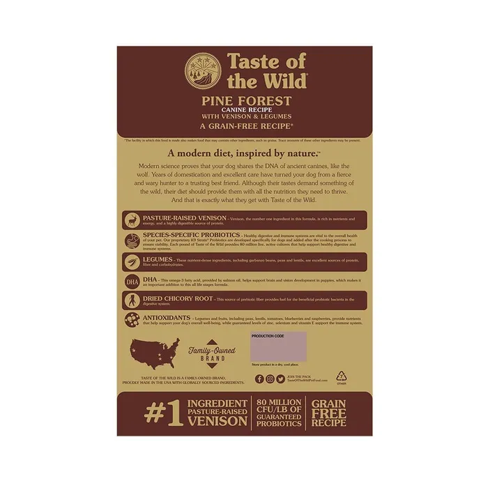 Comida Para Perros Taste Of The Wild Pine Forest 5 Lb