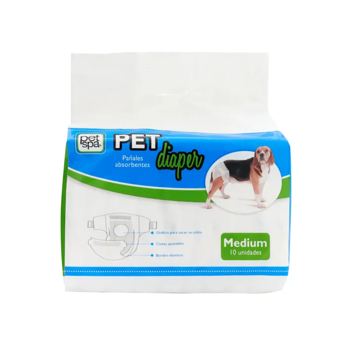 Pañal Pet Diaper Para Peros Talla M 10 Unidades