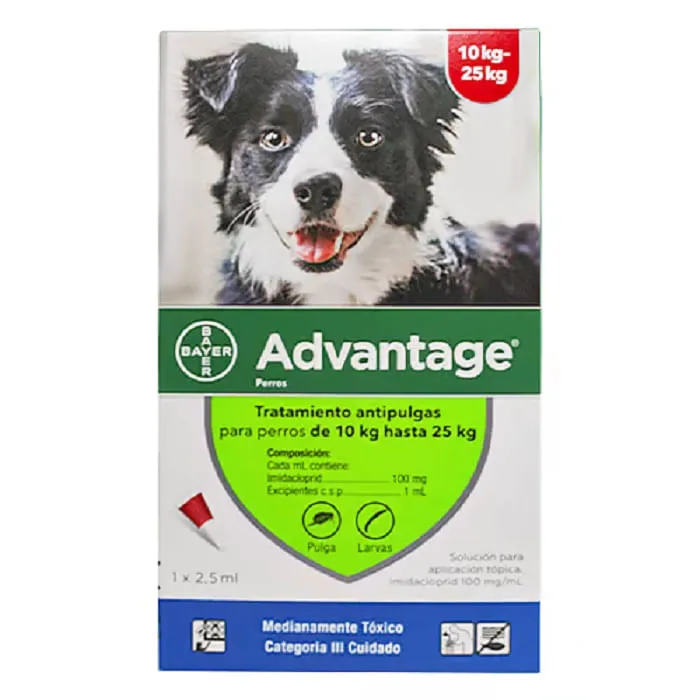 Antipulgas Para Perros Bayer Advantage  2.5 Ml Perros de 10 a 25 Kg