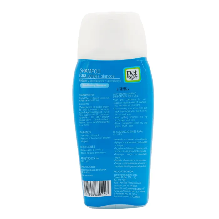 Shampoo Para Perros Pet Spa Perla Blanca 200 Ml