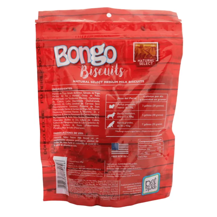 Galletas Para Perros Bongo Leche 200 gr Galletas Para Perro Bongo Leche 200 Gr