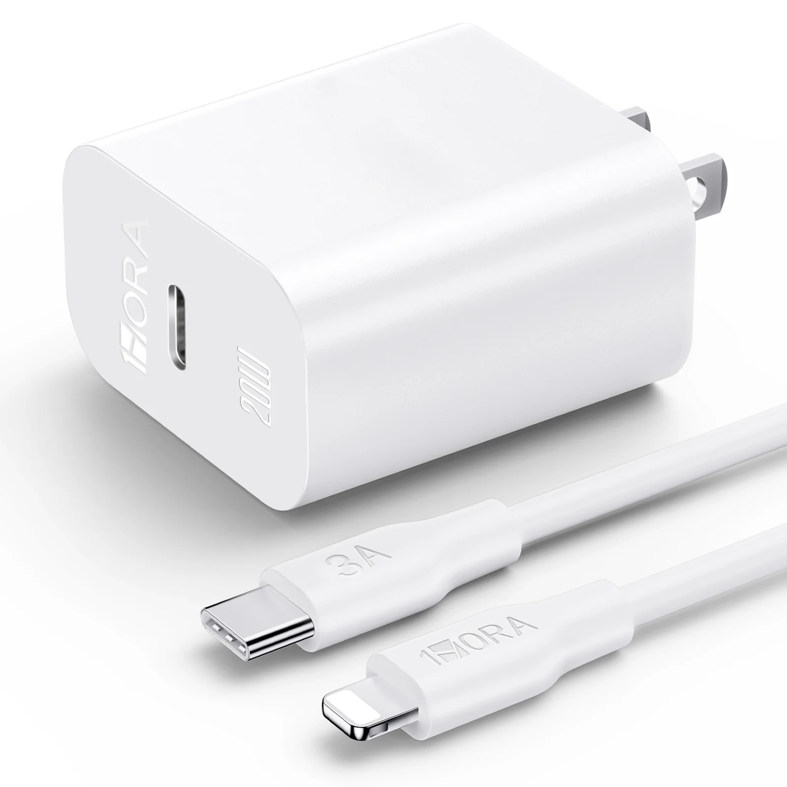 Ingreeka Cargador iPhone Carga Rapida, 20W Cargador USB C Enchufe Rapido  con 2M Cable Compatible with