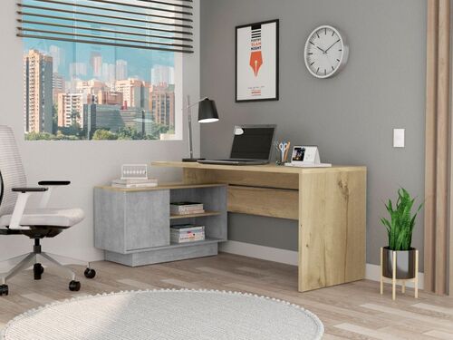 escritorio-en-l-dione,-café-claro-y-cemento,-con-amplia-superficie-de-trabajo