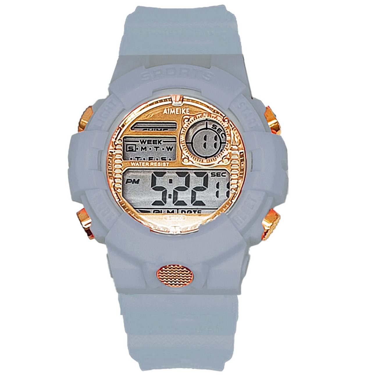 Reloj Digital Resistente Al Agua Impermeable Lila 30 M Estuche Luegopago 2423