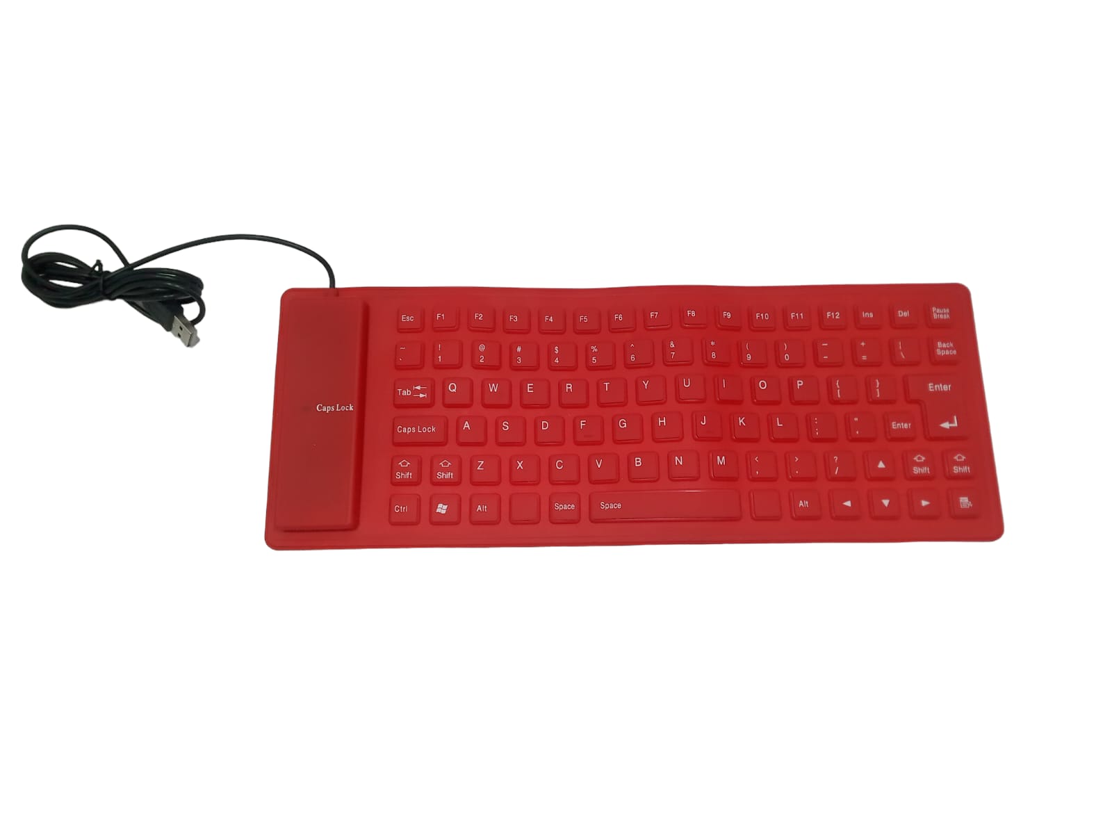 Teclado plegable de silicona, teclado enrollable impermeable con cable USB,  teclado flexible plegable, delgado y suave, escritura silenciosa, 85