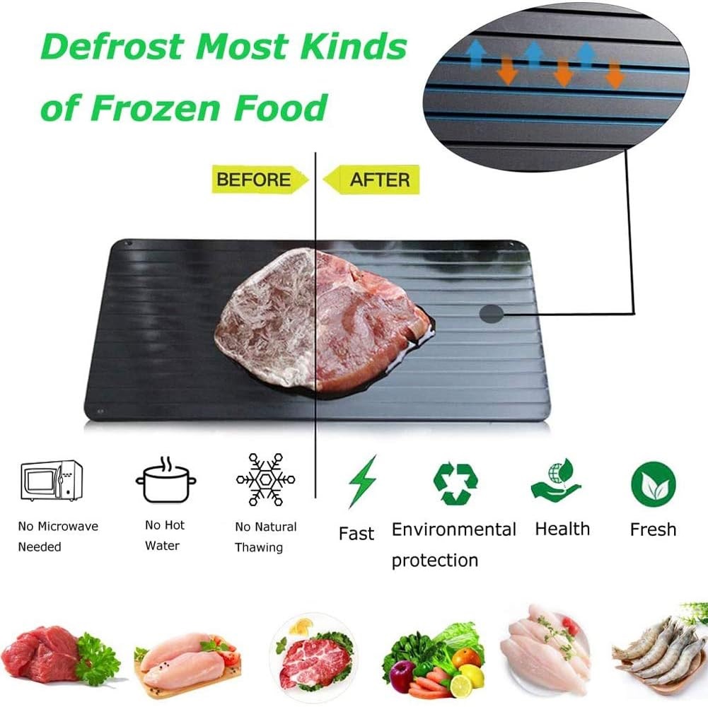 Tabla de descongelación rápida, bandeja de descongelación rápida,  descongelación de alimentos congelados, carne, fruta, placa de