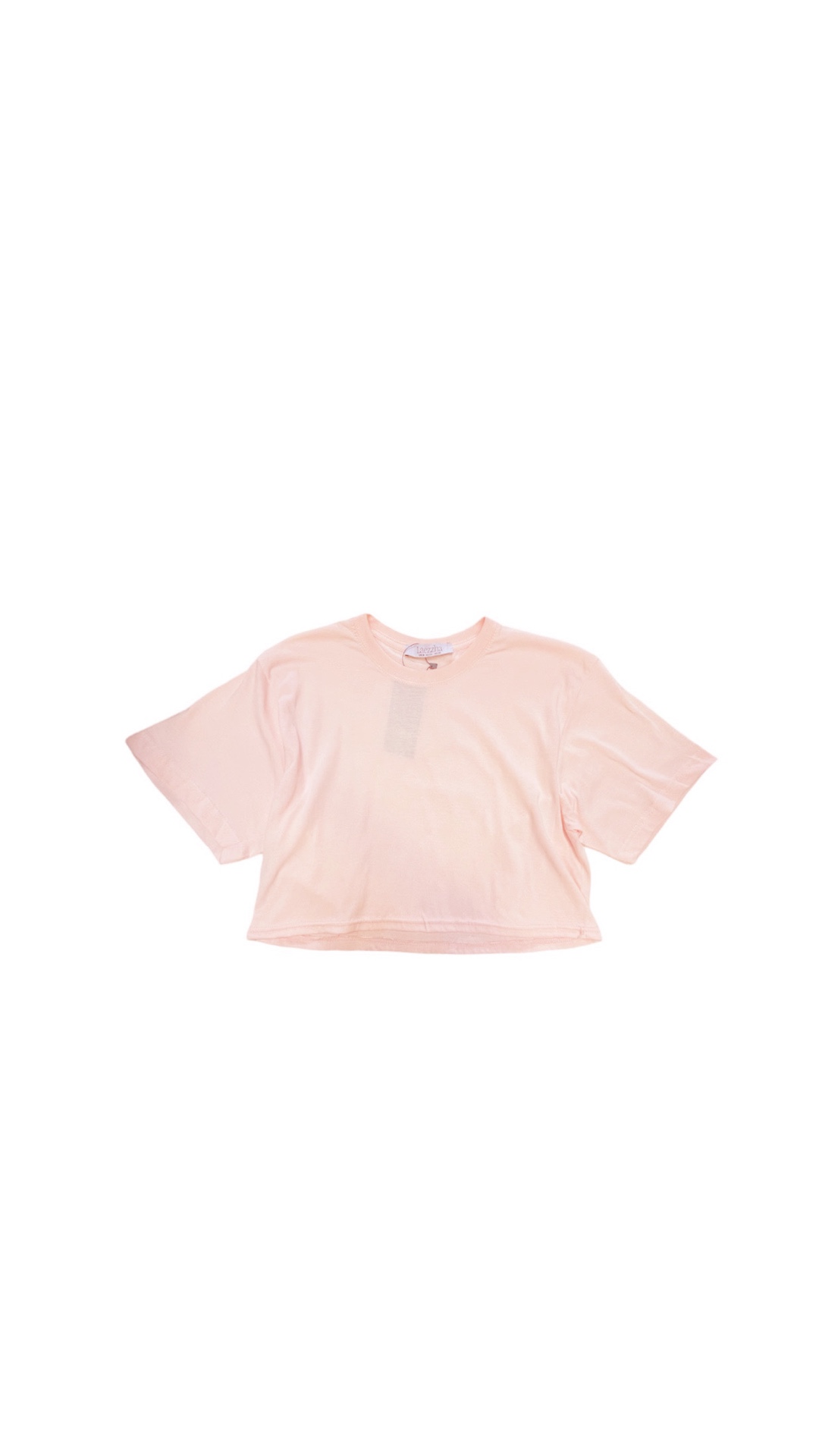 Camiseta Algodón Básica Cropped Rosa - Laezzha