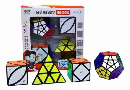 Pack De Lujo Cubos Rubik Qiyi Fondo Negro