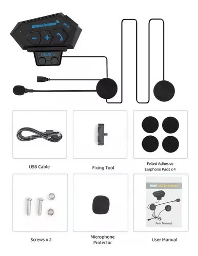 Intercomunicador BT12 Para Moto Auriculares Casco Bluetooth - Luegopago