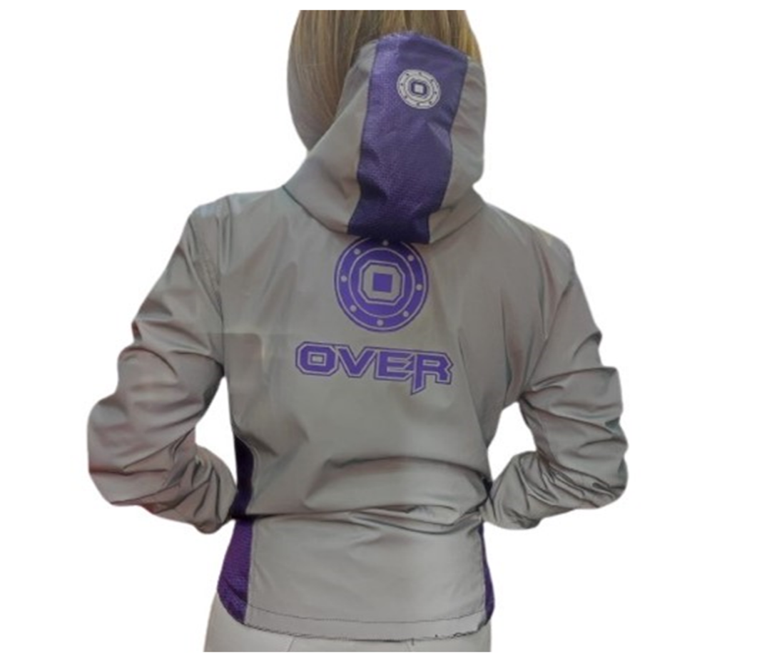 Chaqueta Impermeable Doble Faz Reflectiva 100% Morado Dama - Luegopago