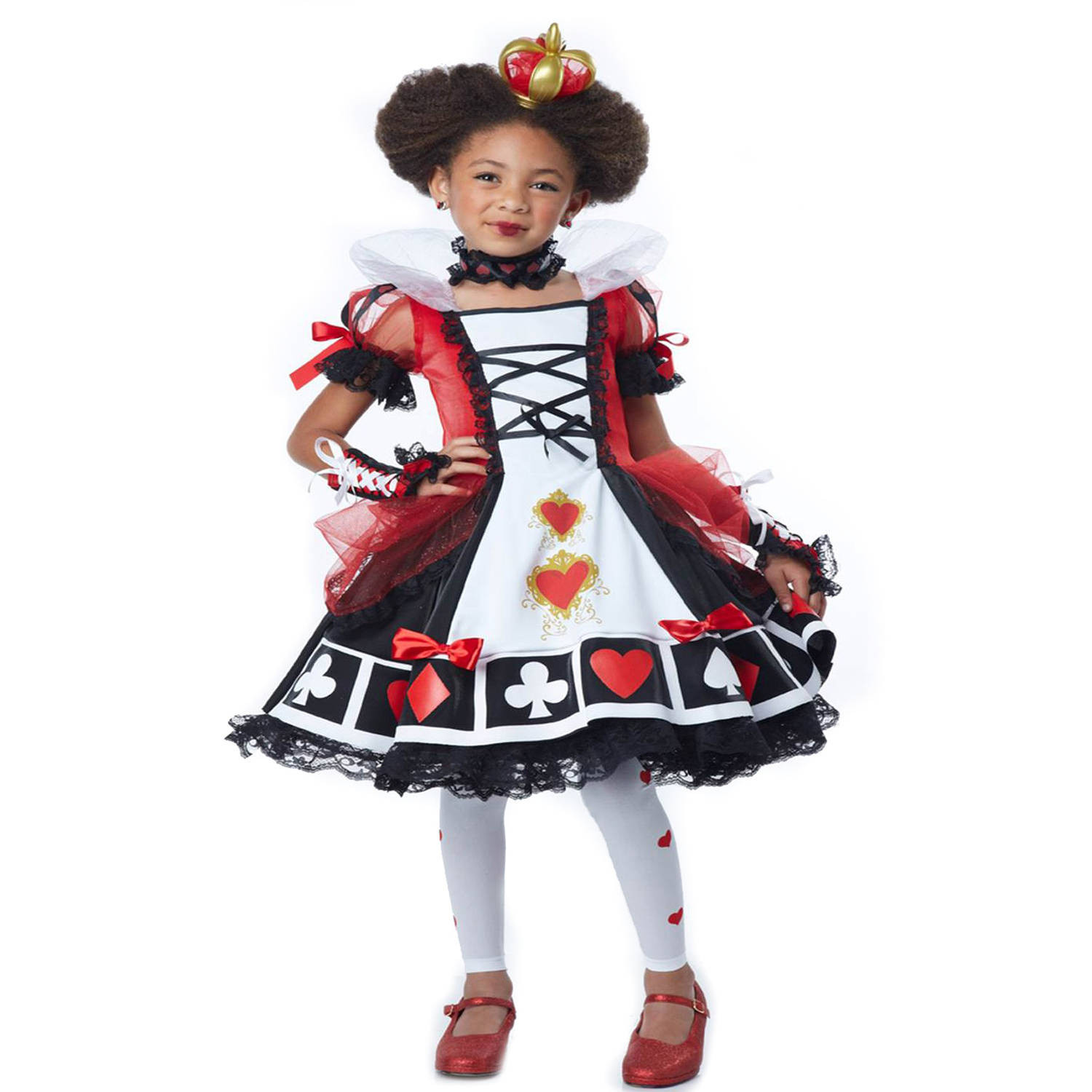 Disfraz De Reina De Corazones Infantil Deluxe Reina Roja