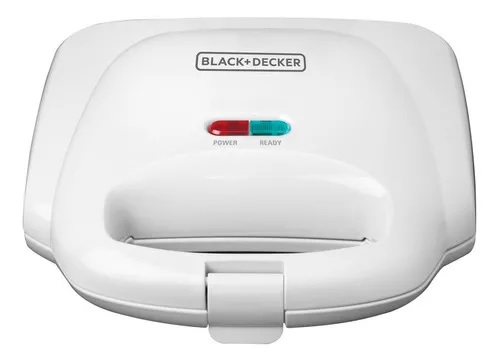 Sanduchera Black & Decker 2 Puestos Antiadherente Sm1000w Color Blanco