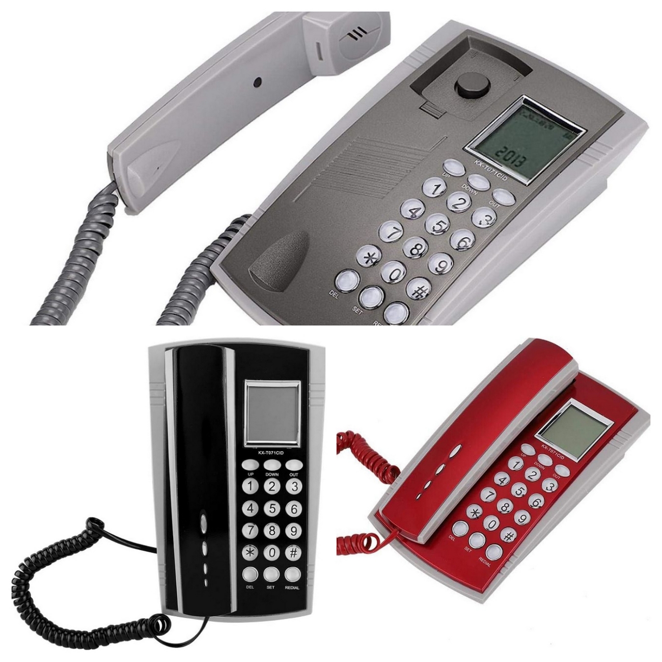 ASHATA KX T2026CID Teléfono con cable, teléfono fijo con pantalla LCD,  teléfono de escritorio para oficina en casa, hotel, teléfonos fijos con  cable