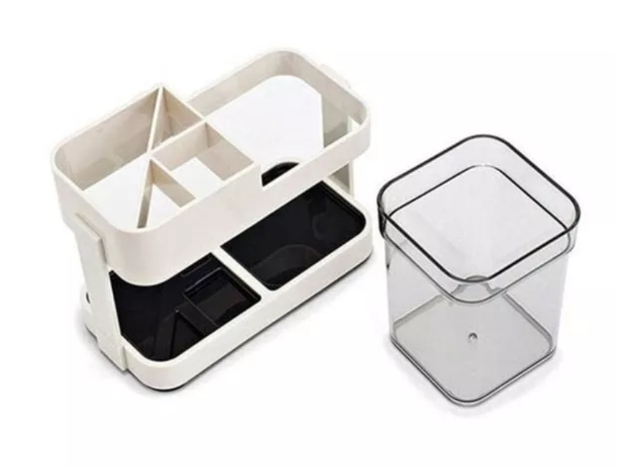 Porta Cepillo Dientes + Vaso Organizador Con Adhesivo