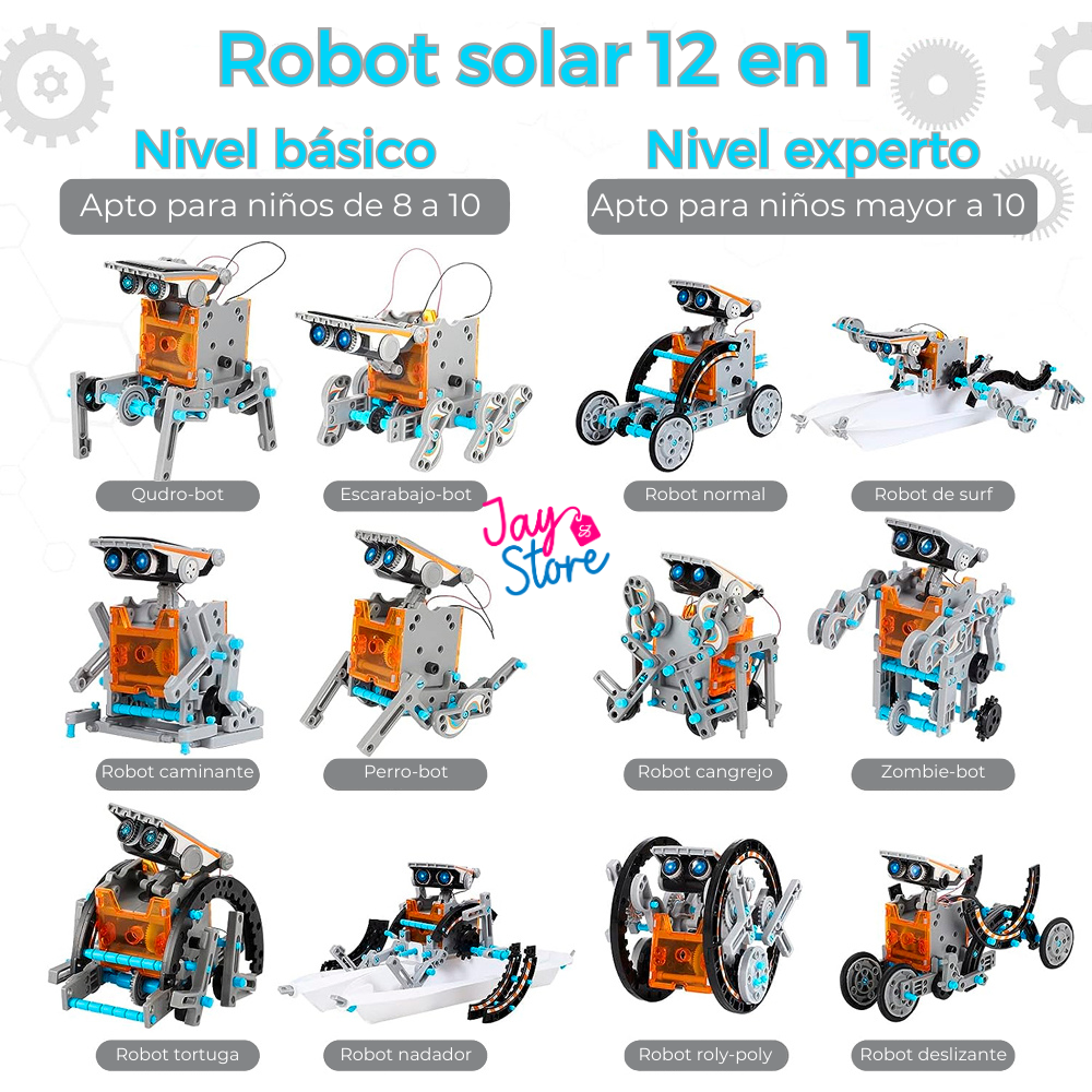 Kit Robot Solar 12 en 1 Juguete Educativo Aprendizaje - Luegopago