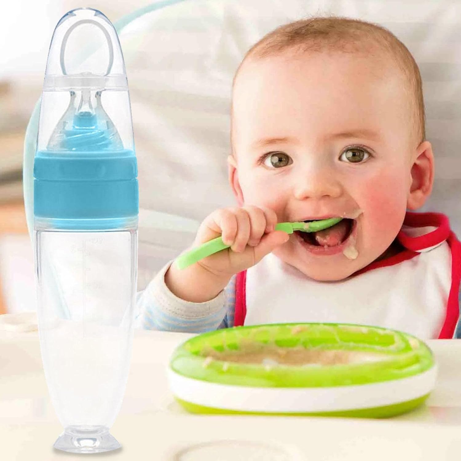 5 cucharas de silicona para bebés de primera etapa, cucharas de  alimentación para bebés, cucharas de silicona suave para bebés, cuchara de  comida para