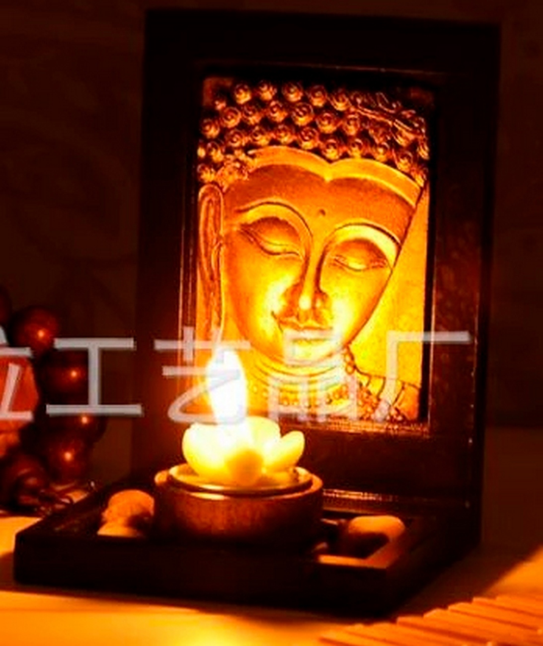 Set de 4 velas decorativas de Buda para meditación y relajación