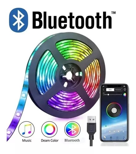 Cinta Tira Luces Led RGB Bluetooth 10 Metros Totales - Luegopago