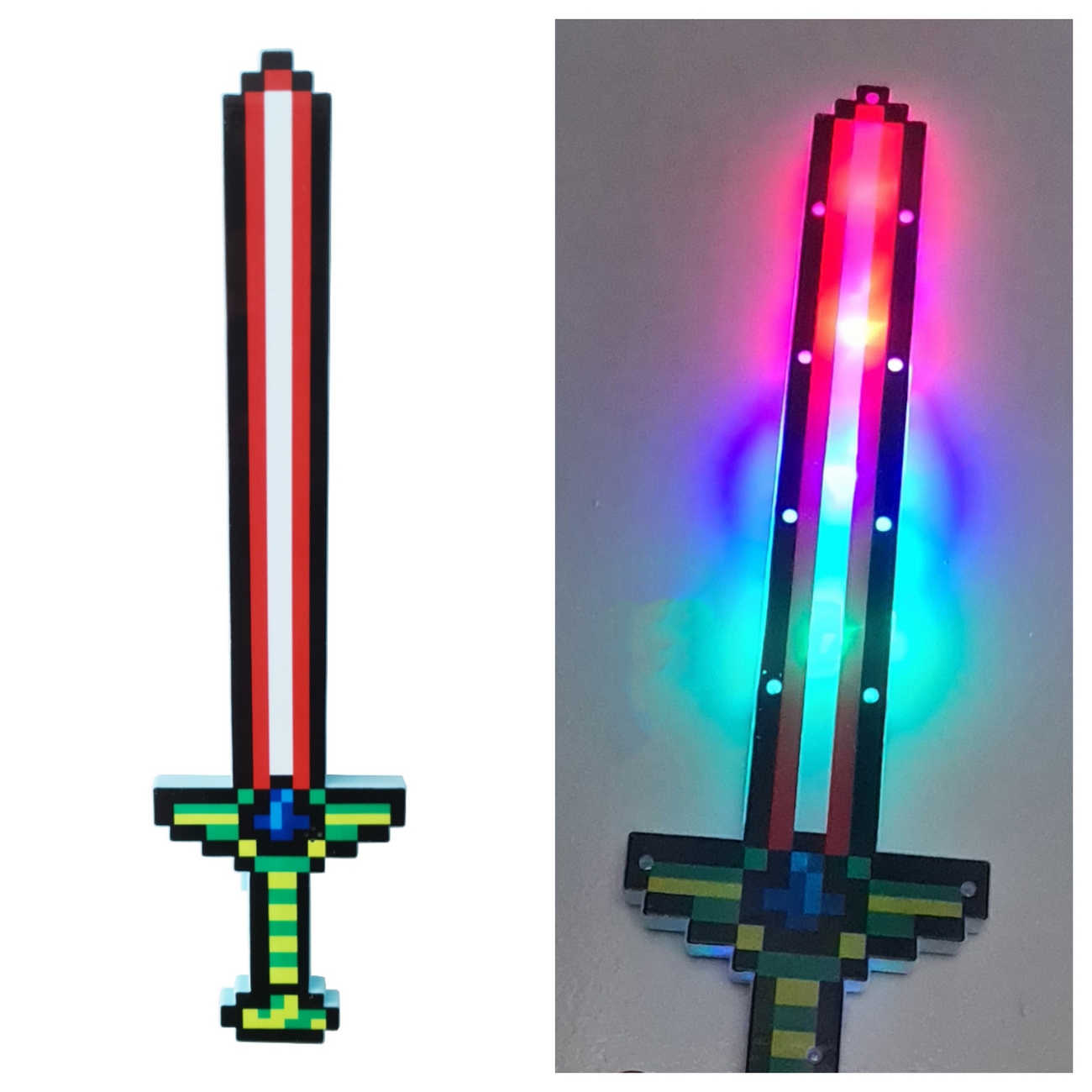 Juguete Espada Minecraft Samurai Niños Led Sonido Dizfras