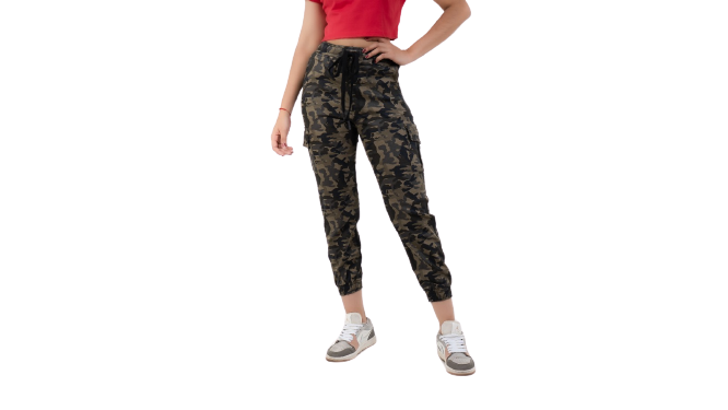 LIKE SHOP Pantalón Buzo Diseño Militar Mujer Invierno Jogger