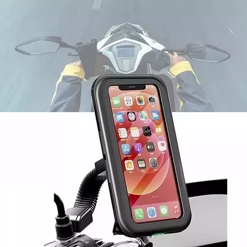 Soporte De Celular Moto Espejo Holder Estuche Impermeable - Luegopago