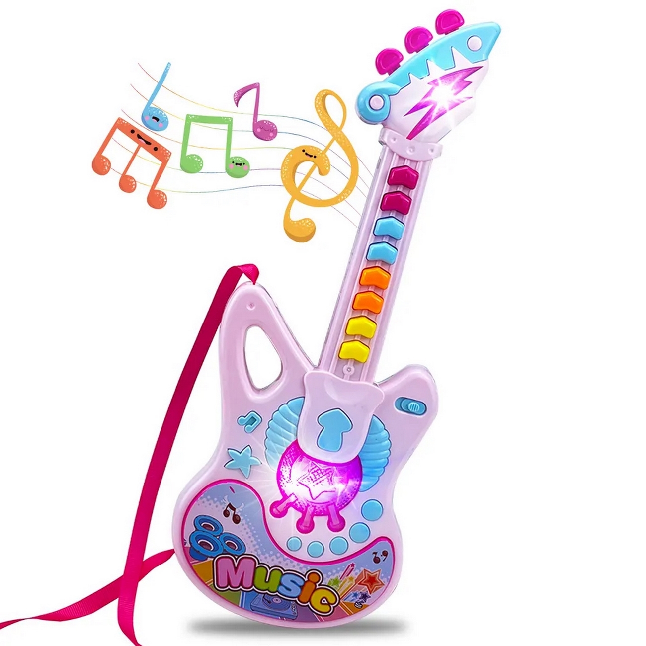 Guitarra Juguete Musical Mágica Luz Sonido Regalo Niñas